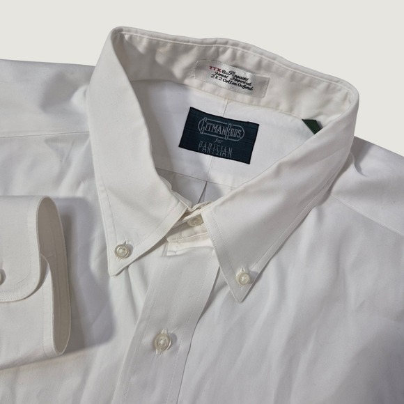 Gitman Bros. Other - Gitman Bros Dress Shirt Mens 16-34 White Cotton Pinpoint Oxford TTX USA Parisian